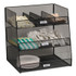 SAFCO PRODUCTS 3293BL Onyx Breakroom Organizers, 3 Compartments,14.63 x 11.75 x 15, Steel Mesh, Black