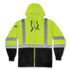 TENACIOUS HOLDINGS, INC. ergodyne® 21846 GloWear 8372 ZipUp HiVis Class 3 Zip Hooded Sweatshirt with Black Bottom, Polar Fleece, Lime, 2X-Large