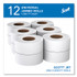 KIMBERLY-CLARK PROFESSIONAL Scott® 07805 Essential JRT Jumbo Roll Bathroom Tissue, Septic Safe, 2-Ply, 3.55" x 1,000 ft, White, 12 Rolls/Carton