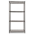 ALERA SW503618BL NSF Certified Industrial Four-Shelf Wire Shelving Kit, 36w x 18d x 72h, Black