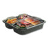 ANCHOR PACKAGING 4118523 Culinary Squares 2-Piece/3-Compartment Microwavable Container, 21 oz/6 oz/6 oz, 8.46 x 8.46 x 2.5, Clear/Blk, Plastic, 150/CT