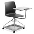 NATIONAL PUBLIC SEATING NPS® COGO10 CoGo Mobile Tablet Chair, Supports Up to 440 lb, 18.75" Seat Height, Black Seat, Black Back, Chrome Frame