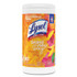 RECKITT BENCKISER LYSOL® Brand 97181 Disinfecting Wipes, 1-Ply, 7 x 7.25, Mango and Hibiscus, White, 80 Wipes/Canister, 6 Canisters/Carton