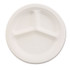 HUHTAMAKI Chinet® 21204CT Paper Dinnerware, 3-Compartment Plate, 10.25" dia, White, 500/Carton