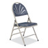 NATIONAL PUBLIC SEATING NPS® 1115 1100 Series Deluxe Fan-Back Tri-Brace Folding Chair, Supports Dark Blue Seat, Dark Blue Back, Gray Base, 4/Carton