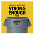 RUBBERMAID COMMERCIAL PROD. 2610 GRA Vented Round Brute Container, 10 gal, Plastic, Gray