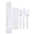 HOFFMASTER 117799 Economy Cutlery Kit, Fork/Knife/Spoon/Napkin, White, 250/Carton