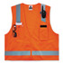 TENACIOUS HOLDINGS, INC. ergodyne® 24513 GloWear 8249Z-S Single Size Class 2 Economy Surveyors Zipper Vest, Polyester, Medium, Orange
