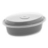 PACTIV EVERGREEN CORPORATION OC16B Newspring VERSAtainer Microwavable Containers, Oval, 16 oz, 6.8 x 4.8 x 1.9, Black/Clear, Plastic, 150/Carton