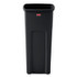 RUBBERMAID COMMERCIAL PROD. 356988BK Untouchable Square Waste Receptacle, 23 gal, Plastic, Black