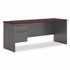 HON COMPANY 38855LNS 38000 Series Left Pedestal Credenza, 72w x 24d x 29.5h, Mahogany/Charcoal