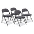 NATIONAL PUBLIC SEATING BASICS by NPS® 974 970 Series Fabric Padded Steel Folding Chair, Supports Up to 250 lb, 17.75" Seat Height, Star Trail Blue, 4/Carton