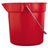 RUBBERMAID COMMERCIAL PROD. 2963 RED BRUTE Round Utility Pail, 10 qt, Plastic, Red, 10.5" dia