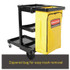 RUBBERMAID COMMERCIAL PROD. 617388BK Multi-Shelf Cleaning Cart, Plastic, 4 Shelves, 1 Bin, 20" x 45" x 38.25", Black