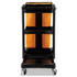 RUBBERMAID COMMERCIAL PROD. 617388BK Multi-Shelf Cleaning Cart, Plastic, 4 Shelves, 1 Bin, 20" x 45" x 38.25", Black