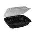 PACTIV EVERGREEN CORPORATION DC109100B000 EarthChoice Vented Dual Color Microwavable Hinged Lid Container, 66 oz, 10.5 x 9.5 x 3.1, Black/Clear, Plastic, 132/Carton