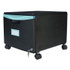 STOREX 61270U01C Single-Drawer Mobile Filing Cabinet, 1 Legal/Letter-Size File Drawer, Black/Teal, 14.75" x 18.25" x 12.75"