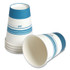 PERK 24375253 Paper Hot Cups, 12 oz, White/Blue, 50/Pack