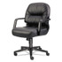HON COMPANY 2092SR11T Pillow-Soft 2090 Series Leather Managerial Mid-Back Swivel/Tilt Chair, Supports 300 lb, 16.75" to 21.25" Seat Height, Black