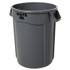 RUBBERMAID COMMERCIAL PROD. 263200GY Vented Round Brute Container, 32 gal, Plastic, Gray