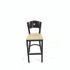 JMC FURNITURE LBBVTAUB Liberty Series Barstool, Supports Up to 300 lb, 28.5" Seat Height, Taupe Seat, Dark Mahogany Back, Black Base