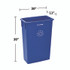 ALPINE INDUSTRIES 477RBLU Slim 23 Gallon Recycling Bin, Plastic, Blue