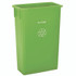 ALPINE INDUSTRIES ALP477LGRN Slim 23 Gallon Recycling Bin, Plastic, Lime Green