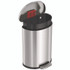 HLS COMMERCIAL HLSS13D Step Pedal Trash Can, 13 gal, Half-Round Plastic/Stainless Steel, Silver