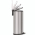 HLS COMMERCIAL HLSS13D Step Pedal Trash Can, 13 gal, Half-Round Plastic/Stainless Steel, Silver