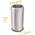 HLS COMMERCIAL HLS16STR Open Top Trash Can, Round, 16 gal, Plastic/Stainless Steel, Silver