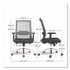ALERA AD41BME17 Alera Ashdale Ergonomic Fabric Swivel Task Chair, Supports 275 lb, 18.15 to 21.89 Seat Height, Black Seat/Back, Silver Base