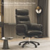 EUREKA ERGONOMIC OC003B Royal Executive Office Chair, Support up to 300 lb, 19.46"-22.26" Seat Height, Black PU Leather Seat, Black Faux Leather Back