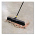 QUICKIE 633 Bulldozer Smooth Surface Pushbroom with Scraper Block, 24 x 60, Powder Coated Handle, Tampico Bristles, Black/Yellow