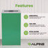 ALPINE INDUSTRIES 4450KITGRNM 29 Gallon Trash/Recycling Cans, Steel, Green Can with Mixed Lid