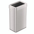 HLS COMMERCIAL HLS18UOT Open Top Trash Can, Rectangular, 18 gal, Plastic/Stainless Steel, Silver
