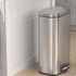 HLS COMMERCIAL HLSS08R Step Pedal Trash Can, 8 gal, Plastic/Stainless Steel, Silver