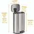 HLS COMMERCIAL HLSS08R Step Pedal Trash Can, 8 gal, Plastic/Stainless Steel, Silver