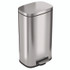 HLS COMMERCIAL HLSS08R Step Pedal Trash Can, 8 gal, Plastic/Stainless Steel, Silver
