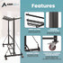 ADIROFFICE I69001 Folding Chair and Table Combo Cart, Metal, 600 lb Capacity, 33.7 x 65 x 67, Black