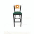 JMC FURNITURE CRBBVGRND Circle Series Barstool, Supports Up to 300 lb, 28.5" Seat Height, Green Seat, Natural Back, Black Base