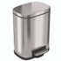 HLS COMMERCIAL HLSS01R Step Pedal Trash Can, 1.3 gal, Plastic/Stainless Steel, Silver