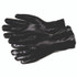 MCR SAFETY 6524SJ Double-Dipped PVC Gloves, 14" Long, Large, Black, 12 Pairs