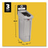 RUBBERMAID COMMERCIAL PROD. 2185053 Slim Jim Recycling Station Kit, 1-Stream Landfill, 23 gal, Plastic, Gray/Black