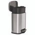 HLS COMMERCIAL HLSS01RFR Fire-Resistant Step Pedal Trash Can, 1.3 gal, Plastic/Stainless Steel, Silver