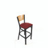 JMC FURNITURE JRBBVBURD Jones River Series Barstool, Supports Up to 300 lb, 28.5" Seat Height, Burgundy Seat, Natural Back, Black Base