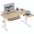 EUREKA ERGONOMIC L60RMW L-Shaped Standing Desk with Keyboard Tray, Right Desk, 61.25" x 43.25" x 34.38" to 52.88", Maple White/White