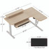 EUREKA ERGONOMIC L60RMW L-Shaped Standing Desk with Keyboard Tray, Right Desk, 61.25" x 43.25" x 34.38" to 52.88", Maple White/White