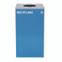 ALPINE INDUSTRIES 4450BLKKIT6 29 Gallon Trash/Recycling Cans, Steel, Blue Recycling with Circle Lid, Black Trash Can with Square Lid
