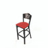 JMC FURNITURE EBBVREDC Eagle Series Barstool, Supports Up to 300 lb, 28.5" Seat Height, Red Seat, Dark Walnut Back, Black Base