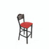 JMC FURNITURE EBBVREDC Eagle Series Barstool, Supports Up to 300 lb, 28.5" Seat Height, Red Seat, Dark Walnut Back, Black Base